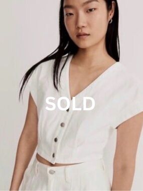 SOLD Madewell White Cropped Button-Down Shirt